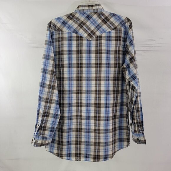 Sportier Men’s Western Wear Pearl Snap Button Down Plaid Shirt - Medium - Picture 2 of 14